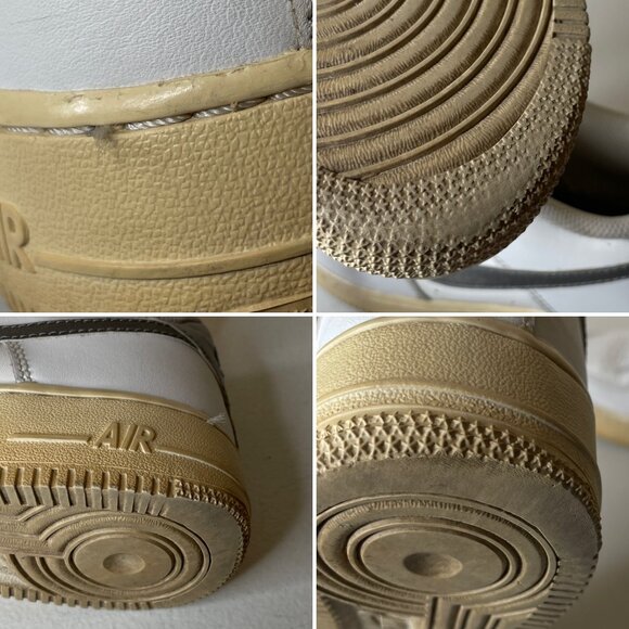 Nike Air Force 1 White Chrome Cream Sneakers Size 6 Youth EU 38.5 - Picture 13 of 16
